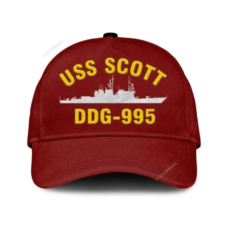 Uss Scott Ddg-995 Classic Cap, Custom Print/embroidered Us Navy Ships Classic Baseball Cap, Gift For Navy Veteran
