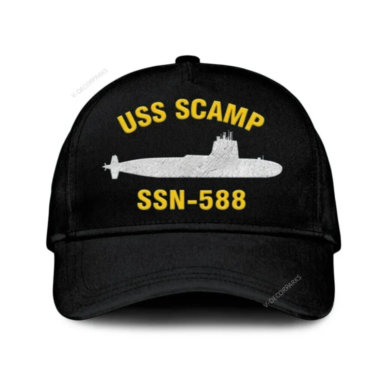 Uss Scamp Ssn 588 Classic Cap, Custom Print/embroidered Us Navy Ships Classic Baseball Cap, Gift For Navy Veteran