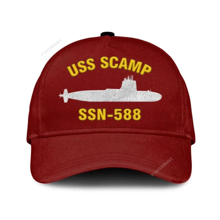 Uss Scamp Ssn 588 Classic Cap, Custom Print/embroidered Us Navy Ships Classic Baseball Cap, Gift For Navy Veteran