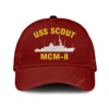 Uss Scout Mcm-8 Classic Cap, Custom Print/embroidered Us Navy Ships Classic Baseball Cap, Gift For Navy Veteran