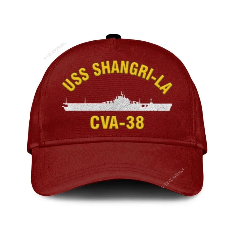 Uss Shangri-la Cva-38 Classic Cap, Custom Print/embroidered Us Navy Ships Classic Baseball Cap, Gift For Navy Veteran