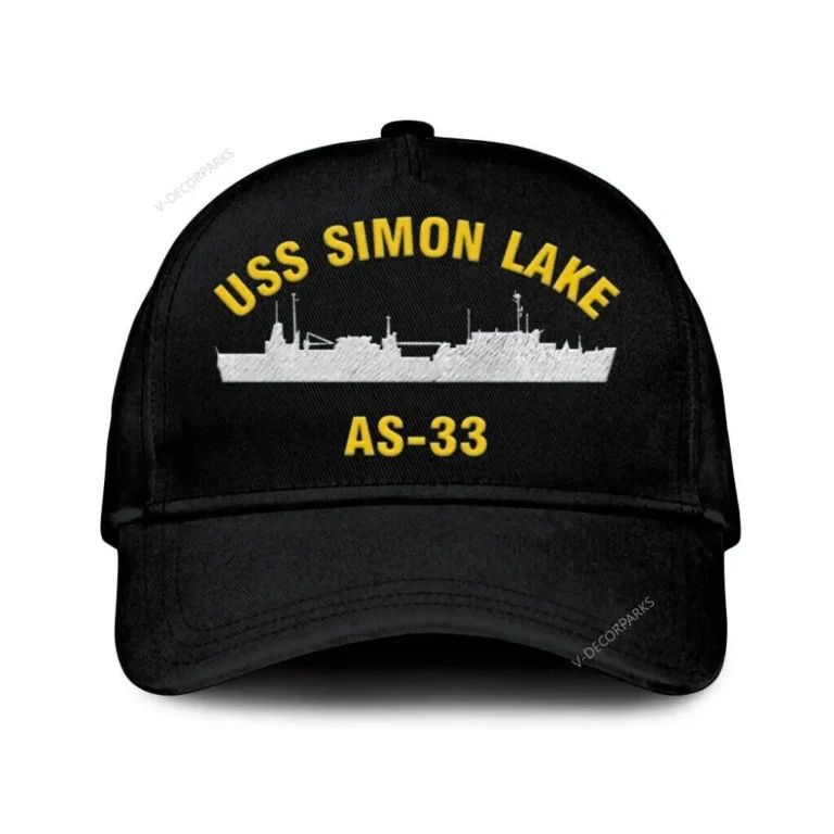 Uss Simon Lake As-33 Classic Cap, Custom Print/embroidered Us Navy Ships Classic Baseball Cap, Gift For Navy Veteran