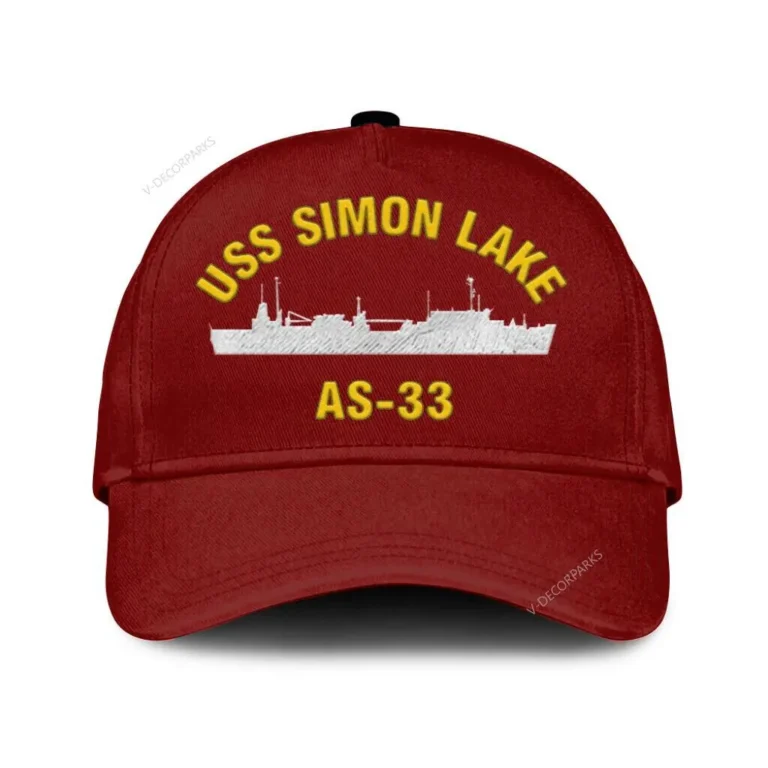 Uss Simon Lake As-33_mu Classic Cap, Custom Print/embroidered Us Navy Ships Classic Baseball Cap, Gift For Navy Veteran