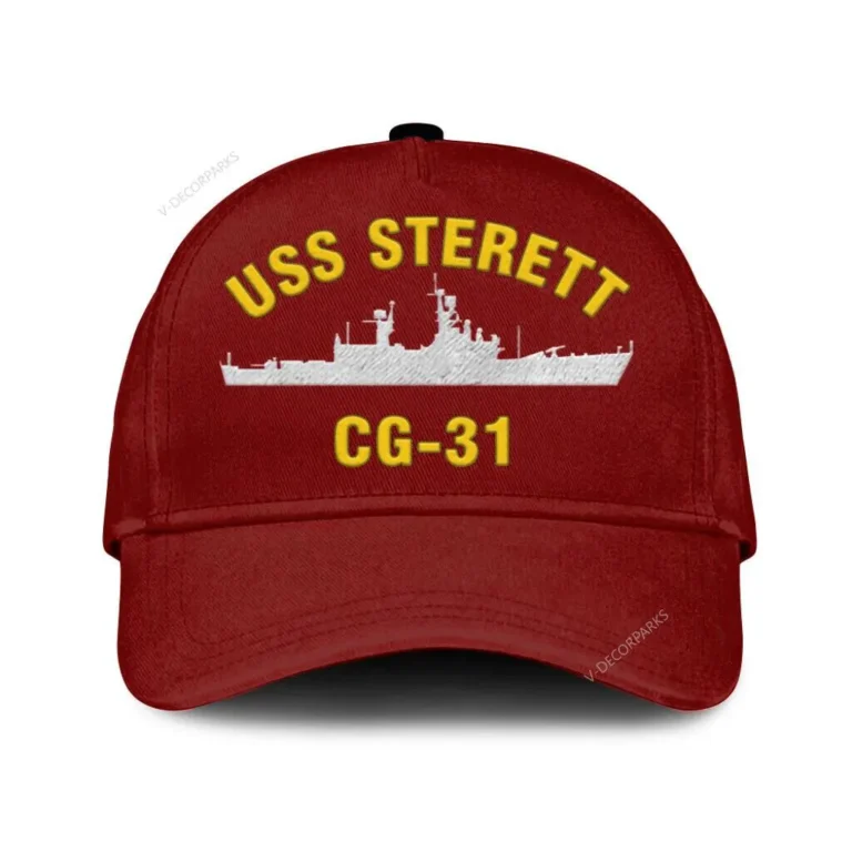 Uss Sterett Cg-31 Classic Cap, Custom Print/embroidered Us Navy Ships Classic Baseball Cap, Gift For Navy Veteran