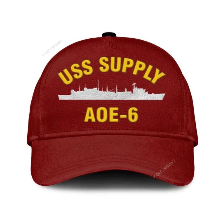 Uss Supply Aoe-6 Classic Cap, Custom Print/embroidered Us Navy Ships Classic Baseball Cap, Gift For Navy Veteran