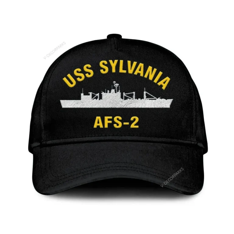 Uss Sylvania Afs 2 Classic Cap, Custom Print/embroidered Us Navy Ships Classic Baseball Cap, Gift For Navy Veteran