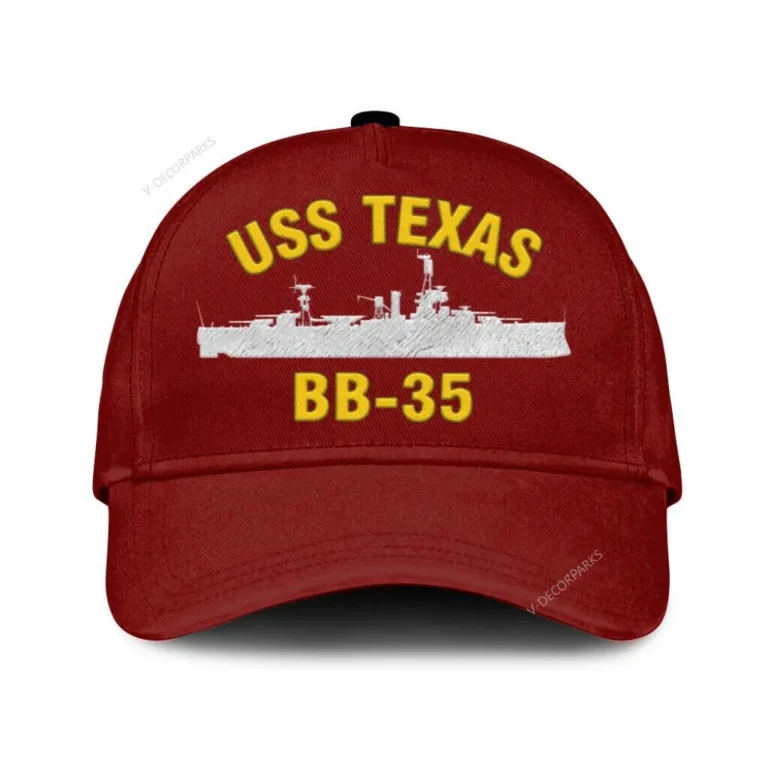 Uss Texas Bb-35 Classic Cap, Custom Print/embroidered Us Navy Ships Classic Baseball Cap, Gift For Navy Veteran