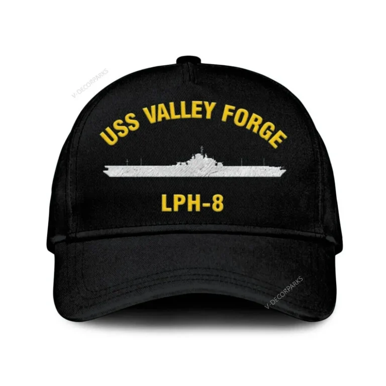 Uss Valley Forge Lph-8 Classic Cap, Custom Print/embroidered Us Navy Ships Classic Baseball Cap, Gift For Navy Veteran