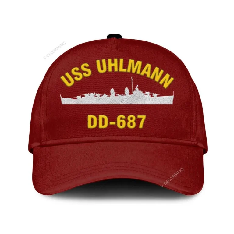 Uss Uhlmann Dd-687 Classic Cap, Custom Print/embroidered Us Navy Ships Classic Baseball Cap, Gift For Navy Veteran