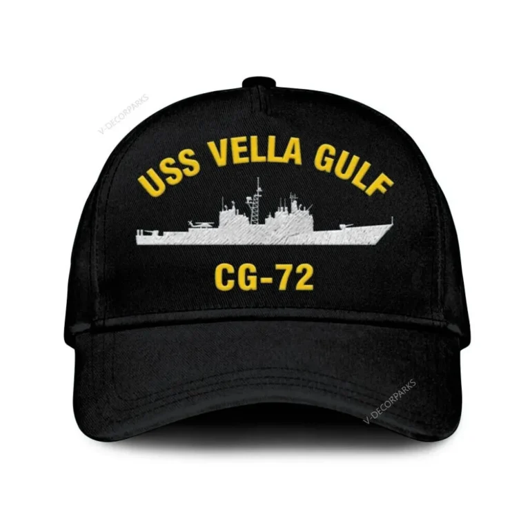 Uss Vella Gulf Cg-72 Classic Cap, Custom Print/embroidered Us Navy Ships Classic Baseball Cap, Gift For Navy Veteran