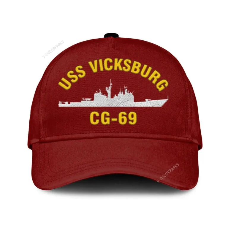 Uss Vicksburg (cg-69) Classic Cap, Custom Print/embroidered Us Navy Ships Classic Baseball Cap, Gift For Navy Veteran