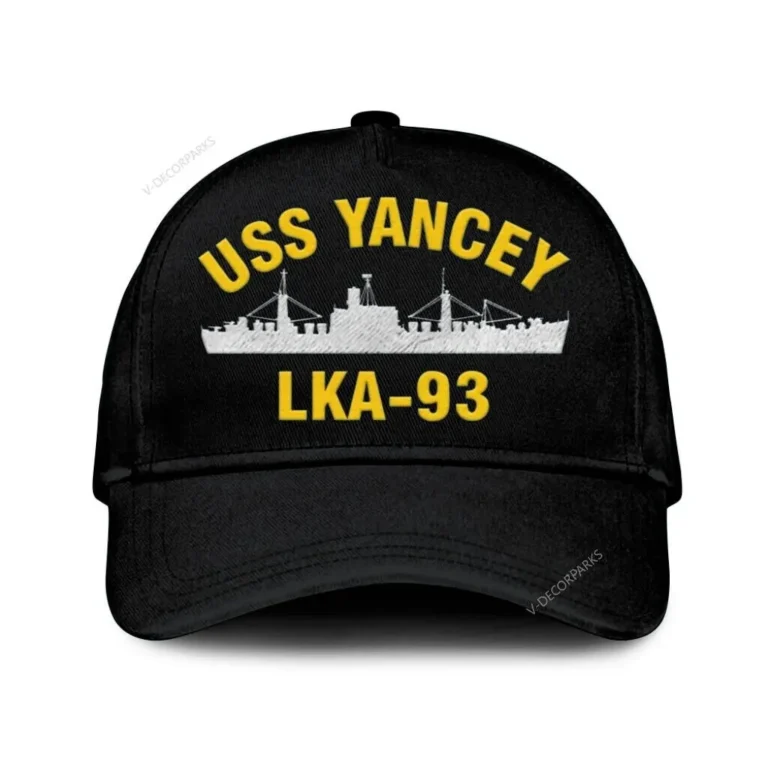 Uss Yancey Lka-93 Classic Cap, Custom Print/embroidered Us Navy Ships Classic Baseball Cap, Gift For Navy Veteran