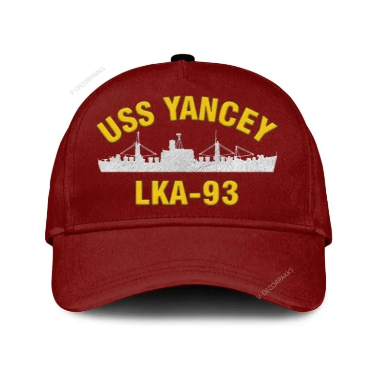 Uss Yancey Lka-93 Classic Cap, Custom Print/embroidered Us Navy Ships Classic Baseball Cap, Gift For Navy Veteran