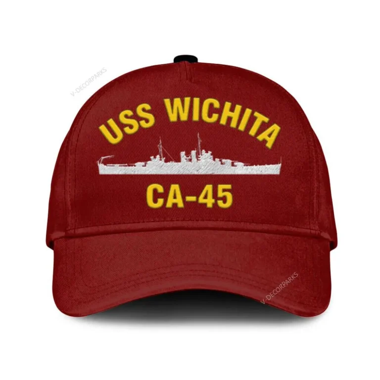Uss Wichita Ca 45 Classic Cap, Custom Print/embroidered Us Navy Ships Classic Baseball Cap, Gift For Navy Veteran