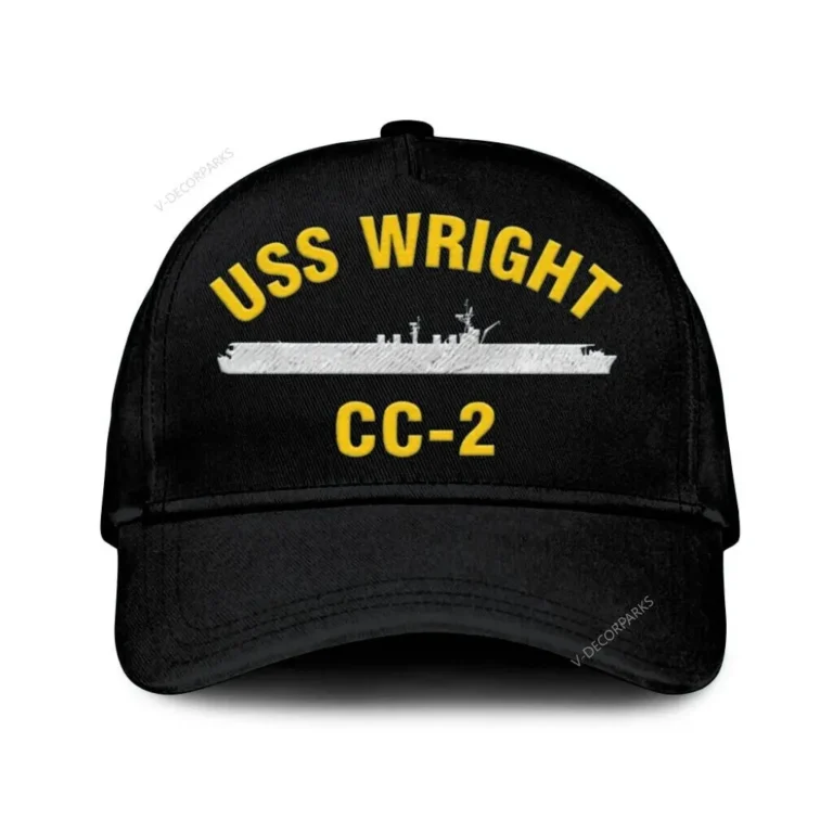 Uss Wright Cc-2 Classic Cap, Custom Print/embroidered Us Navy Ships Classic Baseball Cap, Gift For Navy Veteran