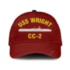 Uss Wright Cc-2 Classic Cap, Custom Print/embroidered Us Navy Ships Classic Baseball Cap, Gift For Navy Veteran