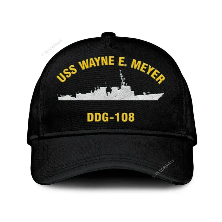Uss Wayne E. Meyer Ddg-108 Classic Cap, Custom Print/embroidered Us Navy Ships Classic Baseball Cap, Gift For Navy Veteran