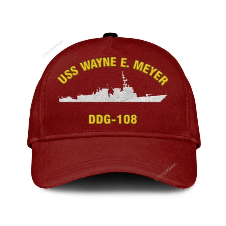 Uss Wayne E. Meyer Ddg-108 Classic Cap, Custom Print/embroidered Us Navy Ships Classic Baseball Cap, Gift For Navy Veteran