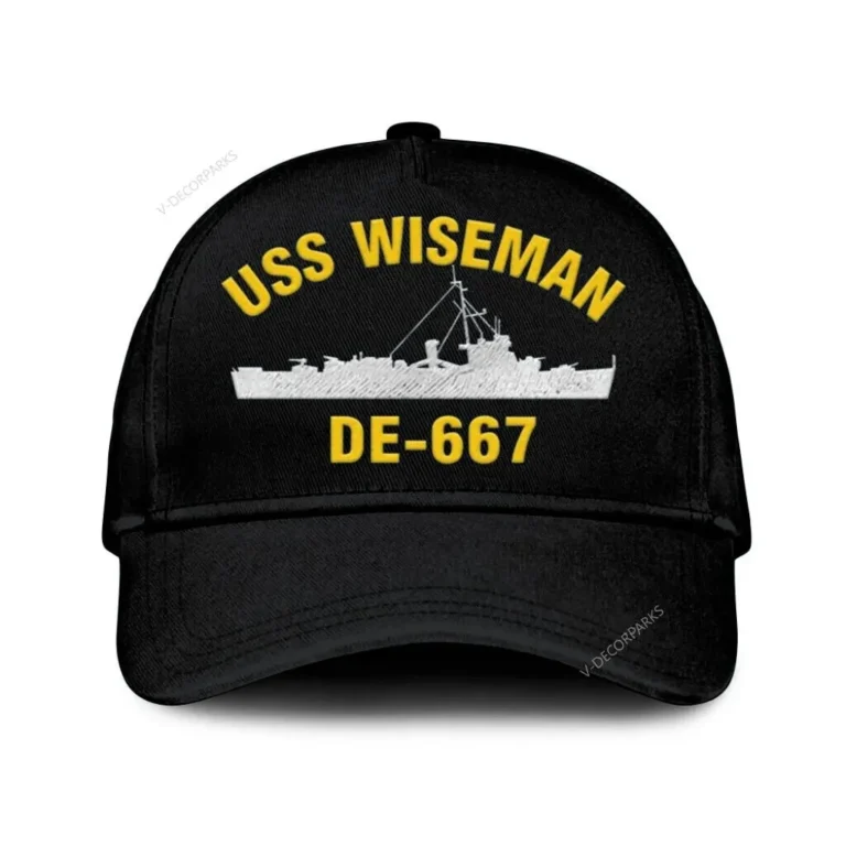 Uss Wiseman De-667 Classic Cap, Custom Print/embroidered Us Navy Ships Classic Baseball Cap, Gift For Navy Veteran
