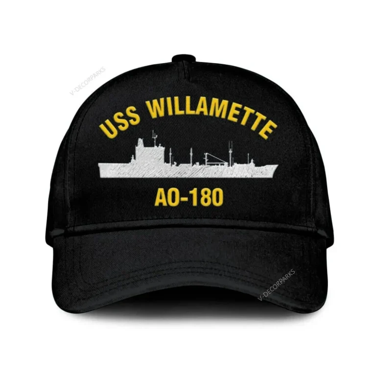 Uss Willamette Ao-180 Classic Cap, Custom Print/embroidered Us Navy Ships Classic Baseball Cap, Gift For Navy Veteran