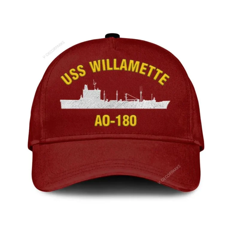 Uss Willamette Ao-180 Classic Cap, Custom Print/embroidered Us Navy Ships Classic Baseball Cap, Gift For Navy Veteran