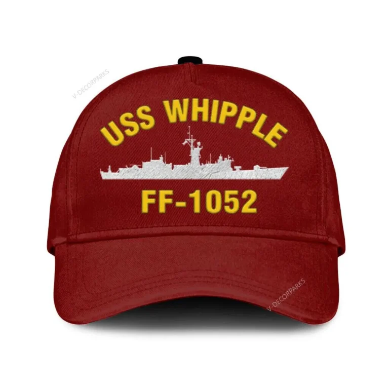 Uss Whipple Ff-1052 Classic Cap, Custom Print/embroidered Us Navy Ships Classic Baseball Cap, Gift For Navy Veteran