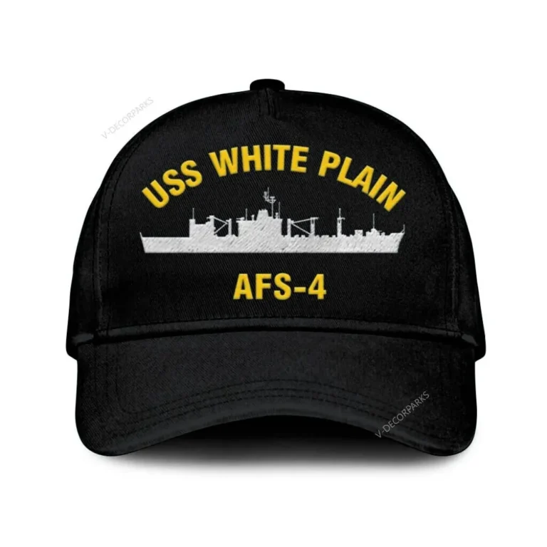 Uss White Plain Afs-4 Classic Cap, Custom Print/embroidered Us Navy Ships Classic Baseball Cap, Gift For Navy Veteran