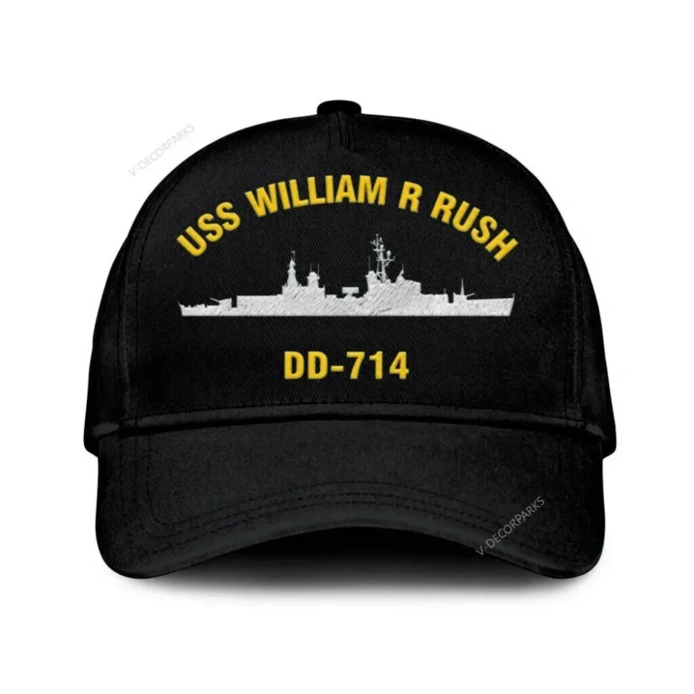 Uss William R Rush Dd 714 Classic Cap, Custom Print/embroidered Us Navy Ships Classic Baseball Cap, Gift For Navy Veteran