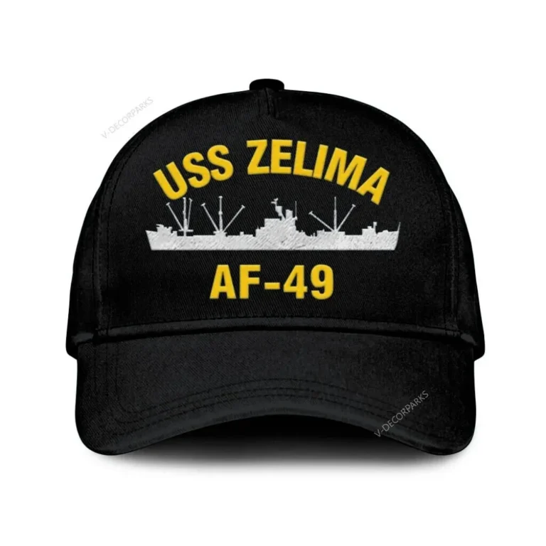 Uss Zelima Af-49 Classic Cap, Custom Print/embroidered Us Navy Ships Classic Baseball Cap, Gift For Navy Veteran