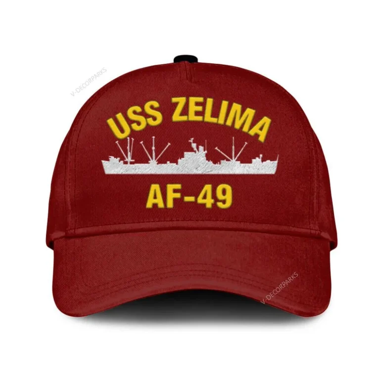 Uss Zelima Af-49 Classic Cap, Custom Print/embroidered Us Navy Ships Classic Baseball Cap, Gift For Navy Veteran