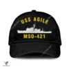 Uss Agile Mso-421 Classic Baseball Cap Gift For Navy Veteran, Custom Print/embroidered Us Navy Ships Classic Cap