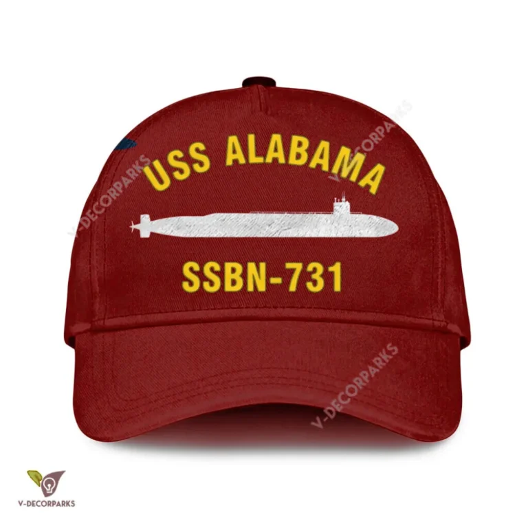 Uss Alabama Ssbn 731 Classic Baseball Cap Gift For Navy Veteran, Custom Print/embroidered Us Navy Ships Classic Cap