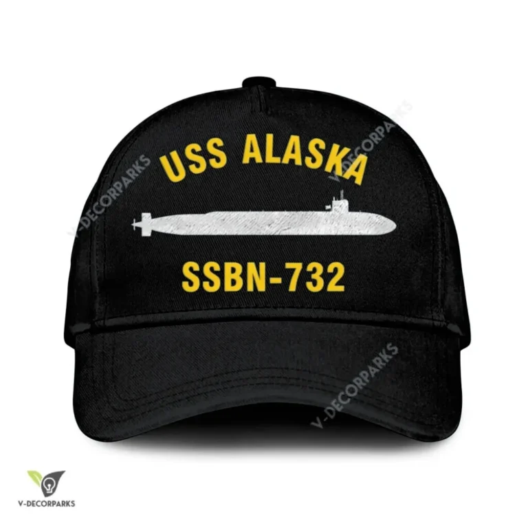 Uss Alaska Ssbn-732 Classic Baseball Cap Gift For Navy Veteran, Custom Print/embroidered Us Navy Ships Classic Cap