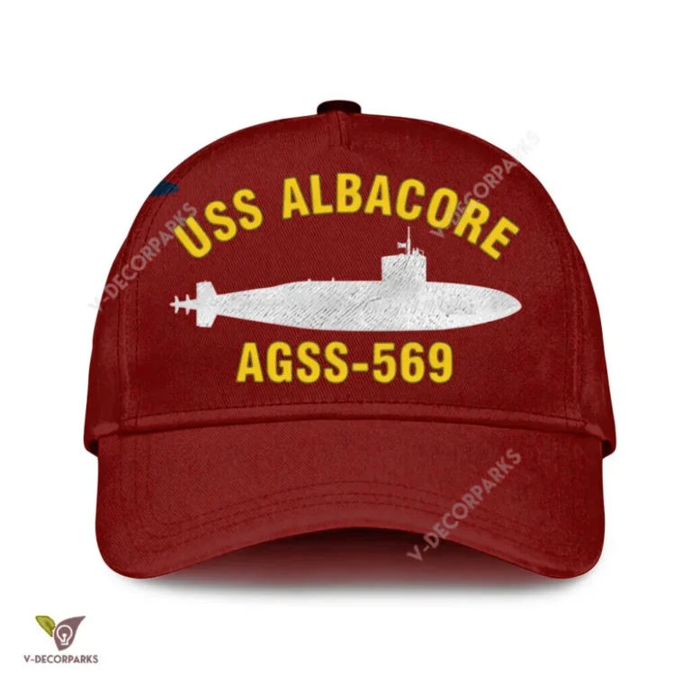 Uss Albacore Agss-569 Classic Baseball Cap Gift For Navy Veteran, Custom Print/embroidered Us Navy Ships Classic Cap