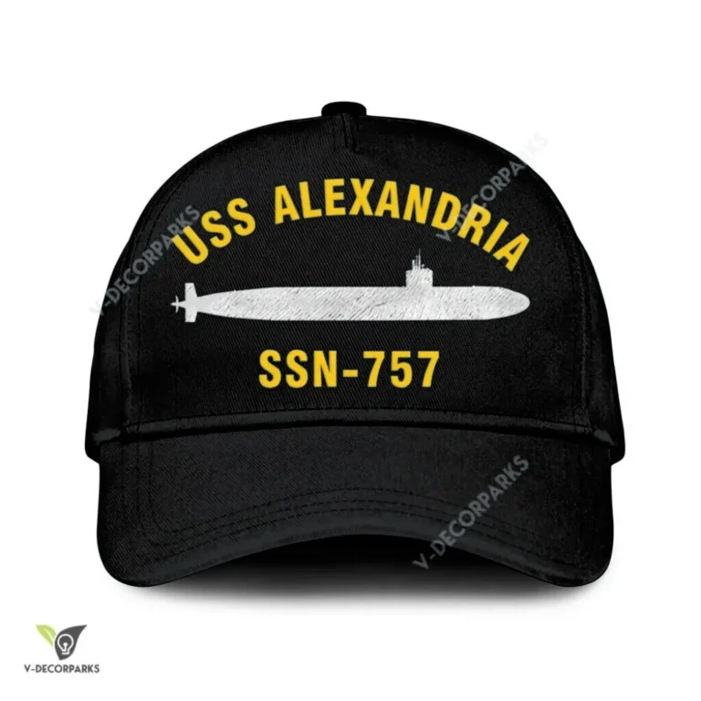 Uss Alexandria Ssn-757 Classic Baseball Cap Gift For Navy Veteran, Custom Print/embroidered Us Navy Ships Classic Cap