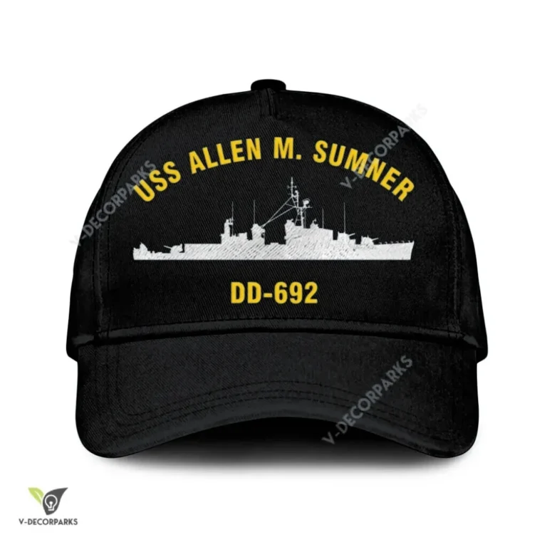 Uss Allen M. Sumner Dd-692 Classic Baseball Cap Gift For Navy Veteran, Custom Print/embroidered Us Navy Ships Classic Cap