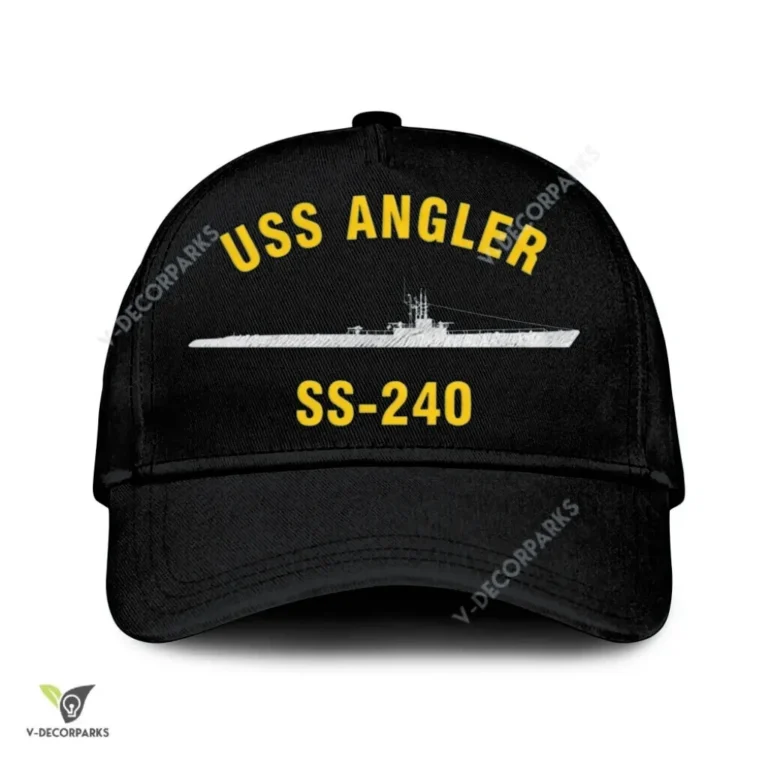 Uss Angler Ss 240 Classic Baseball Cap Gift For Navy Veteran, Custom Print/embroidered Us Navy Ships Classic Cap