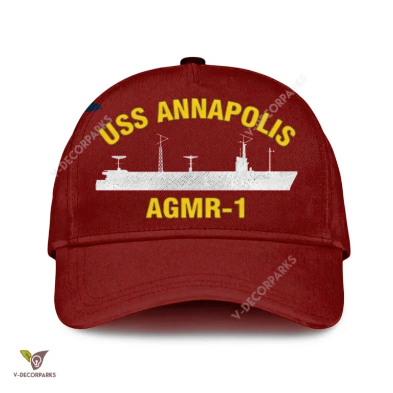 Uss Annapolis Agmr-1 Classic Baseball Cap Gift For Navy Veteran, Custom Print/embroidered Us Navy Ships Classic Cap