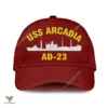 Uss Arcadia Ad-23 Classic Baseball Cap Gift For Navy Veteran, Custom Print/embroidered Us Navy Ships Classic Cap