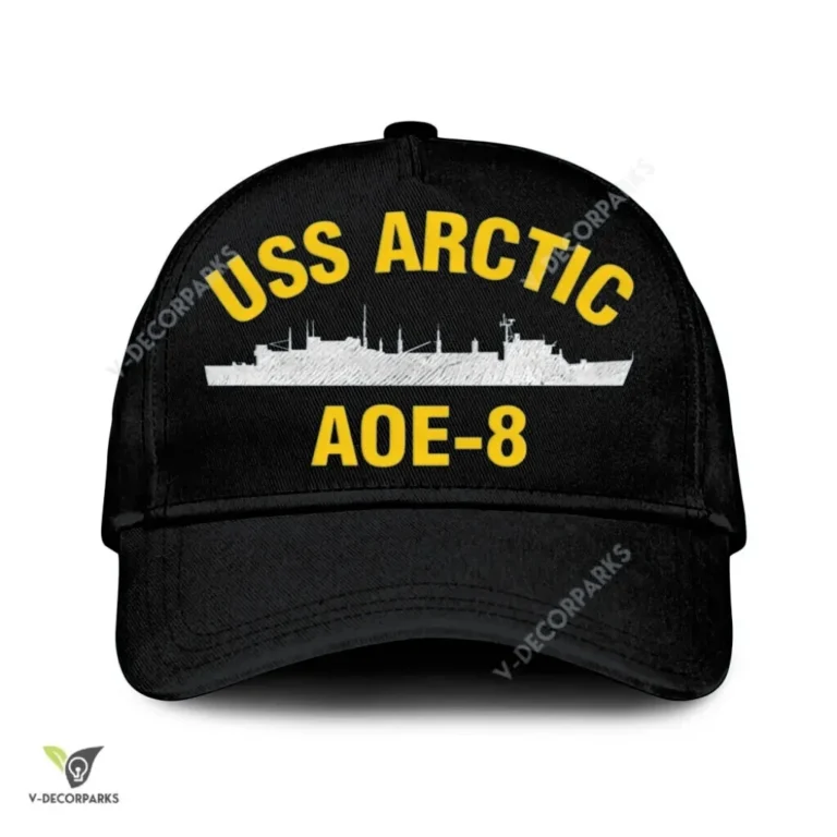 Uss Arctic Aoe-8 Classic Baseball Cap Gift For Navy Veteran, Custom Print/embroidered Us Navy Ships Classic Cap