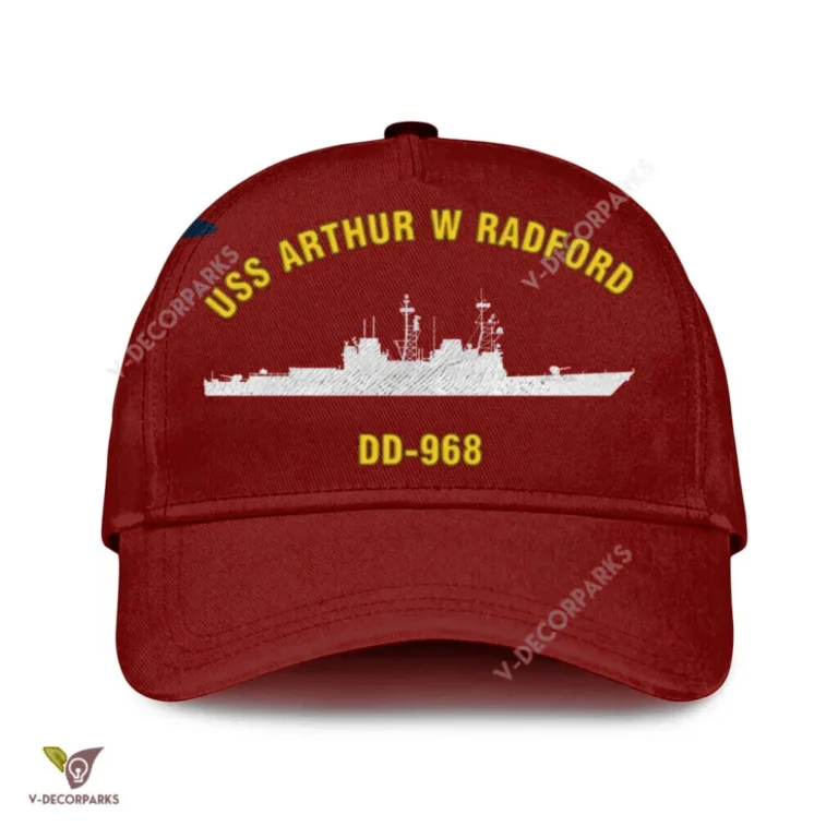 Uss Arthur W Radford Dd-968 Classic Baseball Cap Gift For Navy Veteran, Custom Print/embroidered Us Navy Ships Classic Cap