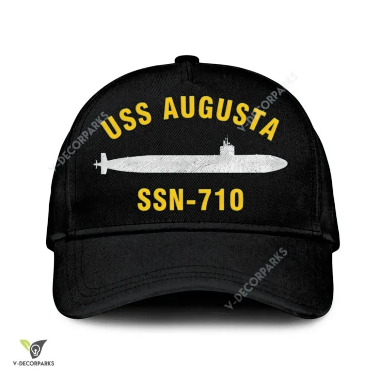 Uss Augusta Ssn-710 Classic Baseball Cap Gift For Navy Veteran, Custom Print/embroidered Us Navy Ships Classic Cap