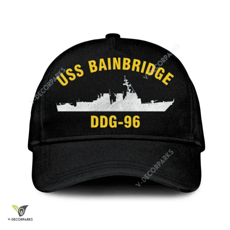 Uss Bainbridge Ddg-96 Classic Baseball Cap Gift For Navy Veteran, Custom Print/embroidered Us Navy Ships Classic Cap