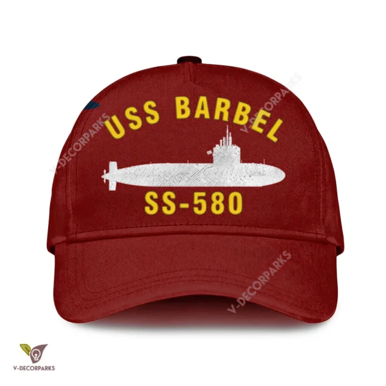 Uss Barbel Ss-580 Classic Baseball Cap Gift For Navy Veteran, Custom Print/embroidered Us Navy Ships Classic Cap