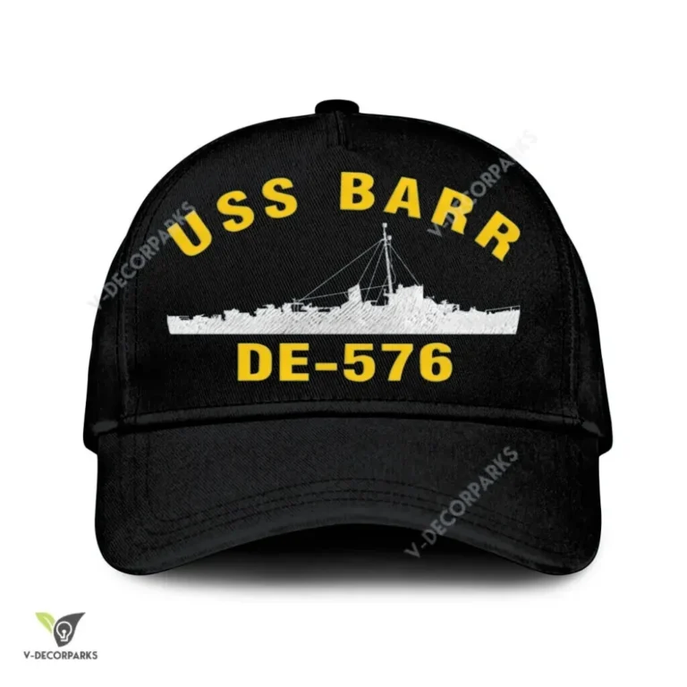 Uss Barr De-576 Classic Baseball Cap Gift For Navy Veteran, Custom Print/embroidered Us Navy Ships Classic Cap