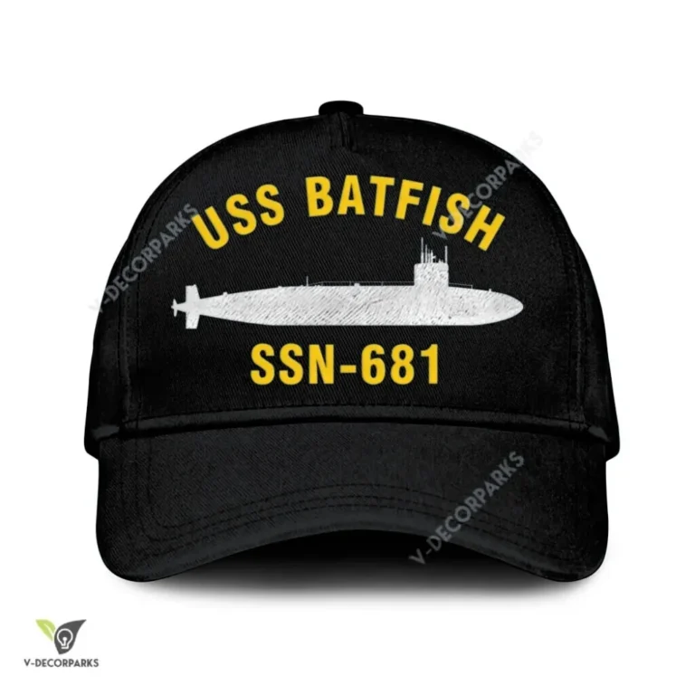 Uss Batfish Ssn-681 Classic Baseball Cap Gift For Navy Veteran, Custom Print/embroidered Us Navy Ships Classic Cap