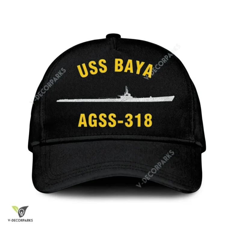 Uss Baya Agss-318 Classic Baseball Cap Gift For Navy Veteran, Custom Print/embroidered Us Navy Ships Classic Cap
