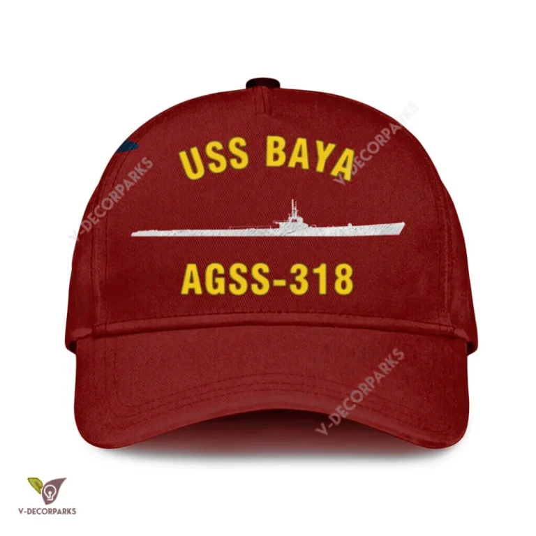 Uss Baya Agss-318 Classic Baseball Cap Gift For Navy Veteran, Custom Print/embroidered Us Navy Ships Classic Cap