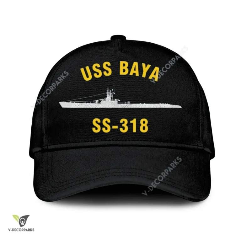 Uss Baya Ss-318 Classic Baseball Cap Gift For Navy Veteran, Custom Print/embroidered Us Navy Ships Classic Cap