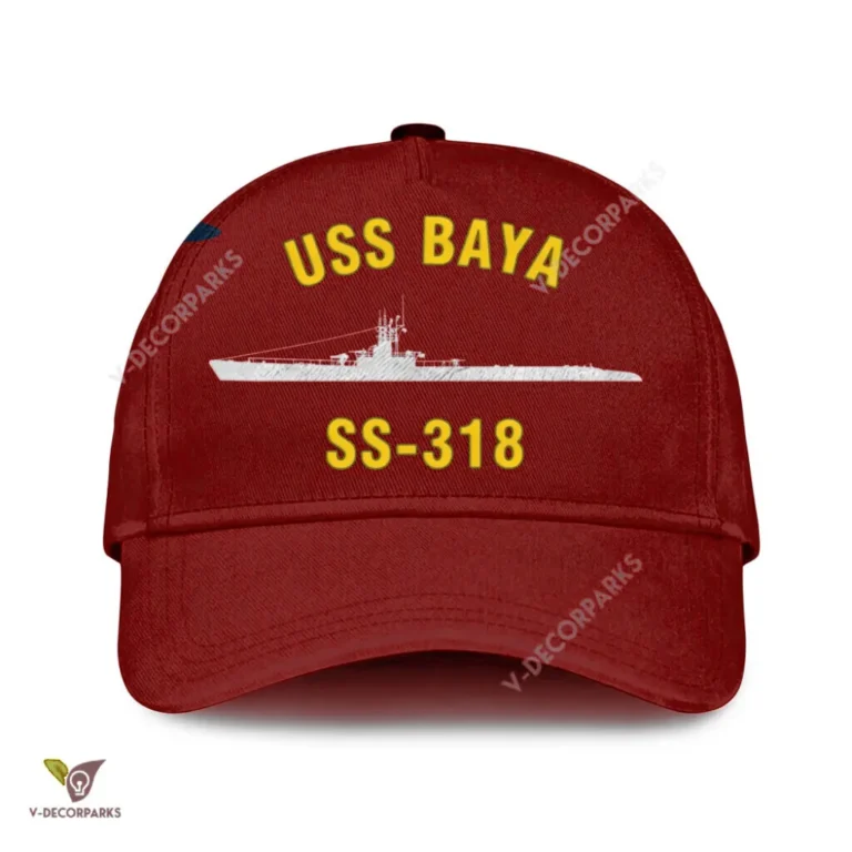 Uss Baya Ss-318 Classic Baseball Cap Gift For Navy Veteran, Custom Print/embroidered Us Navy Ships Classic Cap